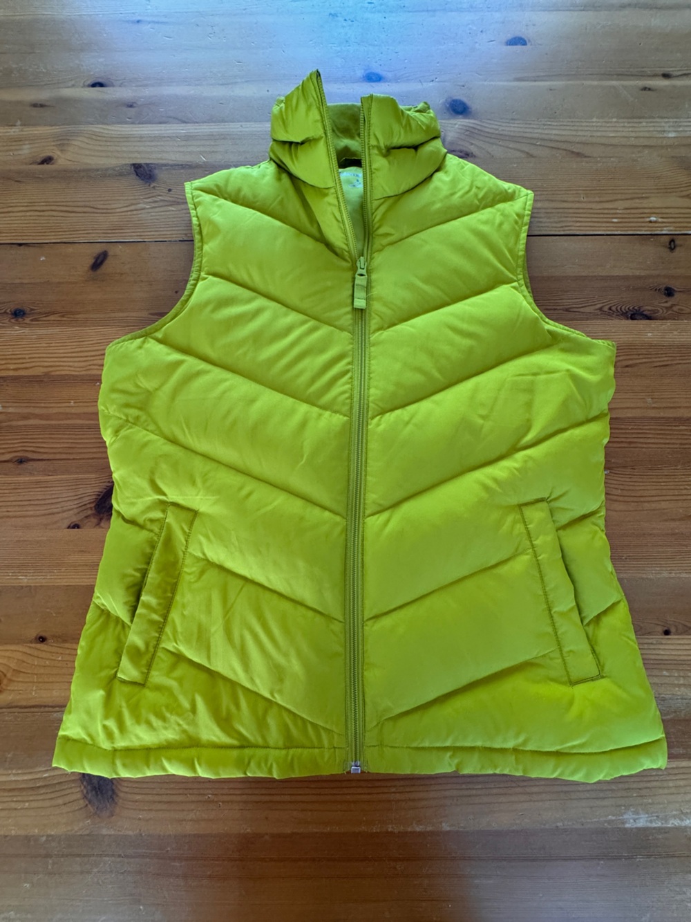 Lands' End Women's Lime Green Quilted Puffer Vest